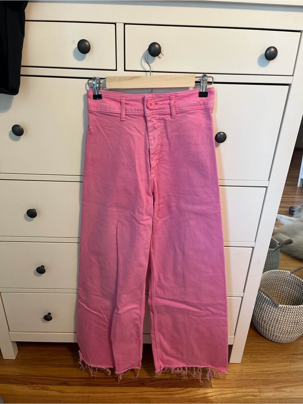 Pink High-Rise Wide Leg Jeans - Women